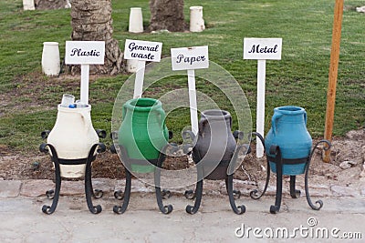 Colorful Recycle Bins photo Stock Photo