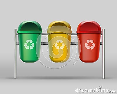 Colorful recycle bins Vector Illustration