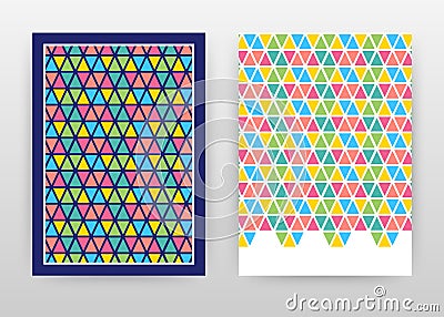 Colorful red blue green triangles business background design for annual report, brochure, flyer, poster. Geometric vector Vector Illustration