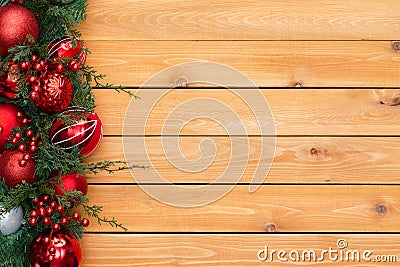 Colorful red Christmas garland border Stock Photo