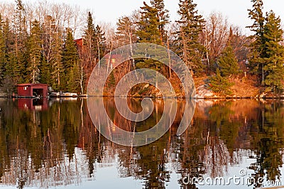 Colorful reflects on a lake Stock Photo