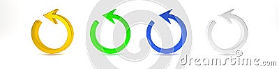 Colorful Refresh icon isolated on white background. Reload symbol. Rotation arrow in a circle sign. Minimalism concept Cartoon Illustration