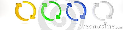 Colorful Refresh icon isolated on white background. Reload symbol. Rotation arrows in a circle sign. Minimalism concept Cartoon Illustration