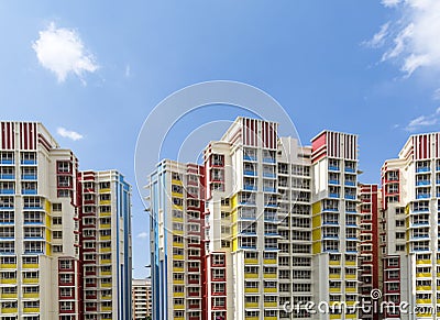 Colorful residential apartments Stock Photo