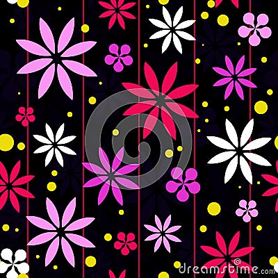 Colorful Retro Flower Background Vector Illustration