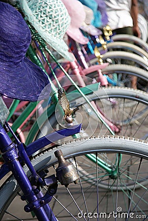 Colorful retro styled bicycle Editorial Stock Photo