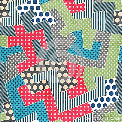 Colorful retro textile seamless pattern Vector Illustration