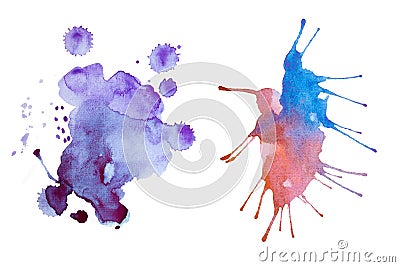 Colorful retro vintage abstract watercolour / aquarelle art hand paint on white background Stock Photo