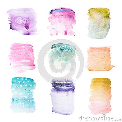 Colorful retro vintage abstract watercolour aquarelle art hand paint on white background Stock Photo