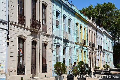 Colorful Reus al Norte district in Montevideo Uruguay Editorial Stock Photo