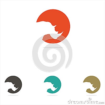 Rhino logo vector, colorful illustration Vector Illustration