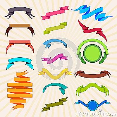 Colorful ribbon for tag Vector Illustration