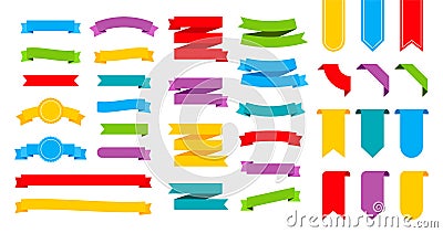 Colorful ribbons banners. Set of ribbons. Vector stock illustration Vector Illustration