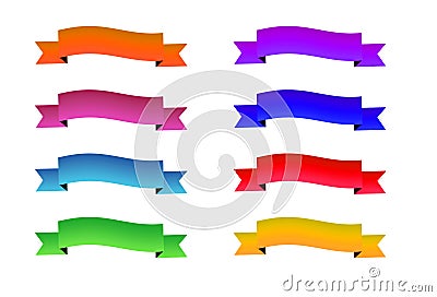 Colorful ribbons set. Vector stock Stock Photo