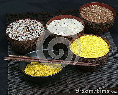 Colorful rice set detail Stock Photo
