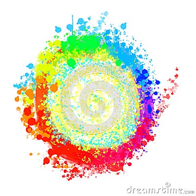 Colorful rich painted background circle Vector Illustration
