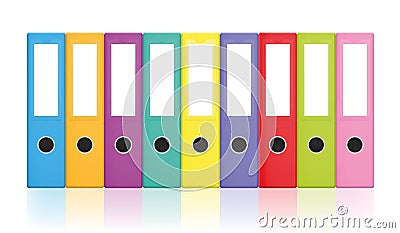 Colorful Ring Binders Colored Leaf Binder Set Collection Vector Illustration