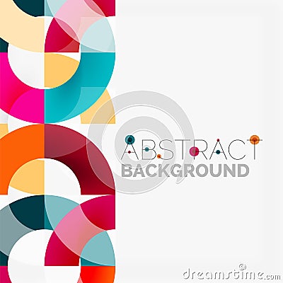 Colorful rings on grey background, modern geometric pattern design Vector Illustration