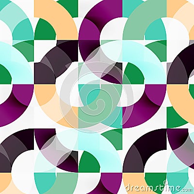 Colorful rings on grey background, modern geometric pattern design Vector Illustration