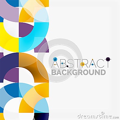 Colorful rings on grey background, modern geometric pattern design Vector Illustration