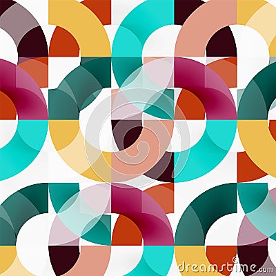 Colorful rings on grey background, modern geometric pattern design Vector Illustration