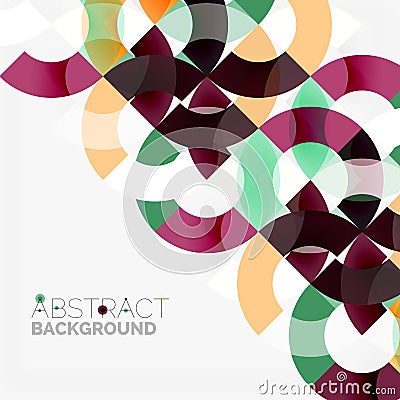 Colorful rings on grey background, modern geometric pattern design Vector Illustration