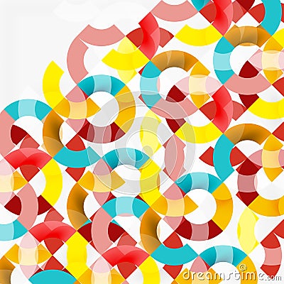 Colorful rings on grey background, modern geometric pattern design Vector Illustration