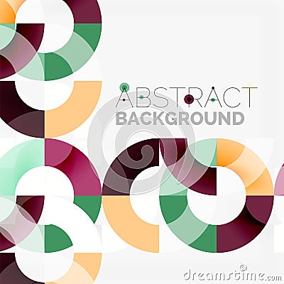 Colorful rings on grey background, modern geometric pattern design Vector Illustration