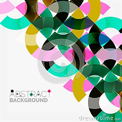 Colorful rings on grey background, modern geometric pattern design Vector Illustration