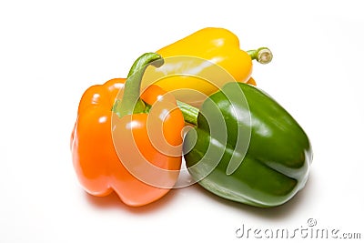 Colorful ripe bell peppers Stock Photo