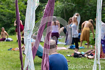 Colorful ripped pieces of textile Editorial Stock Photo