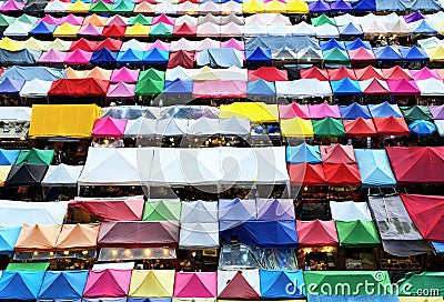 Colorful roof of local market Stock Photo