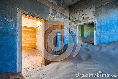 Abandoned house in Kolmanskop, Namibia Stock Photo