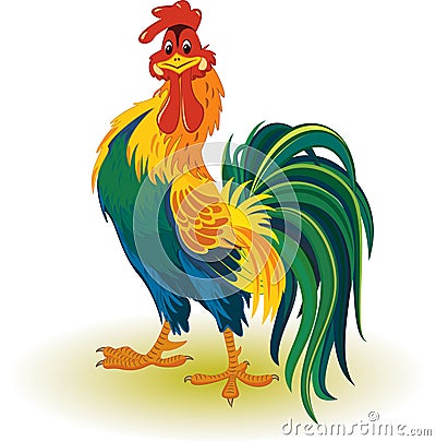 Colorful rooster Vector Illustration