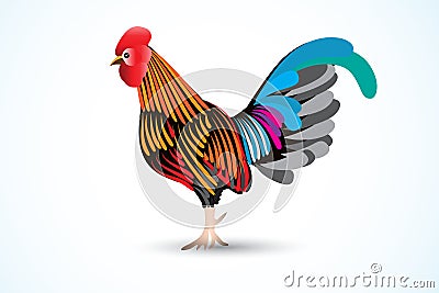 Colorful rooster logo vector illustration Vector Illustration