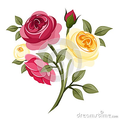 Colorful roses. Vector Illustration