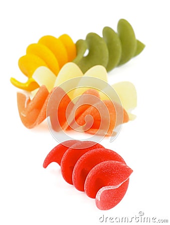 Colorful Rotini Pasta Stock Photo