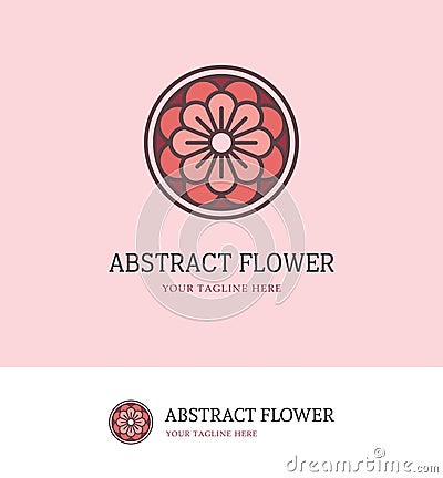 Colorful round flower logo Vector Illustration