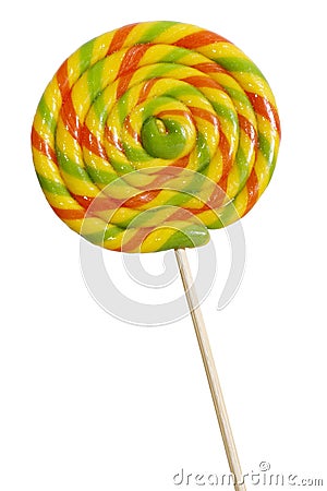 Colorful round lollipop isolated Stock Photo