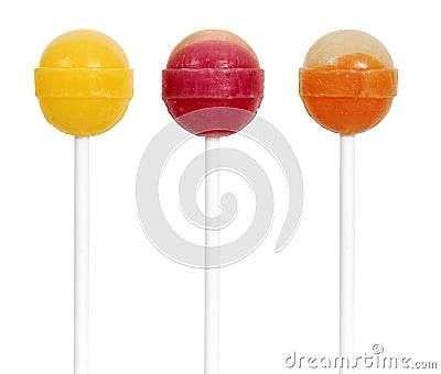 Colorful round lollipop isolated Stock Photo