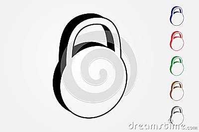 Colorful round padlocks vector for room safety on white background Vector Illustration