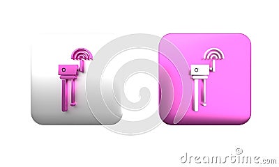 Colorful Router and wi-fi signal symbol icon isolated on white background. Wireless ethernet modem router. Computer Cartoon Illustration