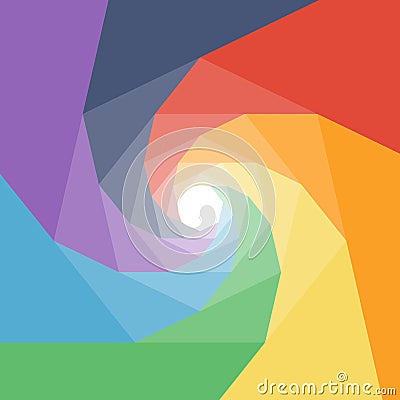 Colorful rumpled geometric swirl background design Vector Illustration