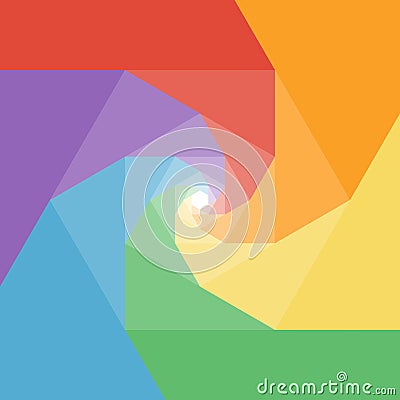 Colorful rumpled geometric swirl background design Vector Illustration