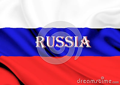 Colorful Russia flag waving in the wind. Close up Stock Photo