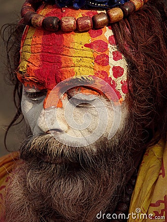 Colorful Sadhu in Shivaratri Festival Editorial Stock Photo