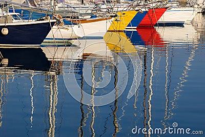 Colorful sailboats Stock Photo