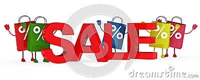 Colorful sale bags wave Stock Photo