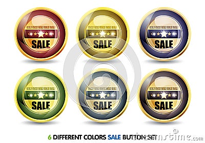 Colorful Sale button Set Stock Photo