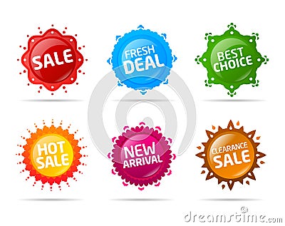 Colorful sale label star collection 5 Stock Photo